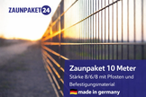 10-meter double wire fence panels 8/6/8 with posts, premium quality, made in Germany, from Zaunpaket24.
