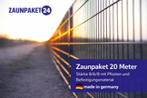 Doppelstabmatten Zaunpaket 20 Meter mit Pfosten, 8/6/8 Premiumqualität, Made in Germany, Zaunpaket24