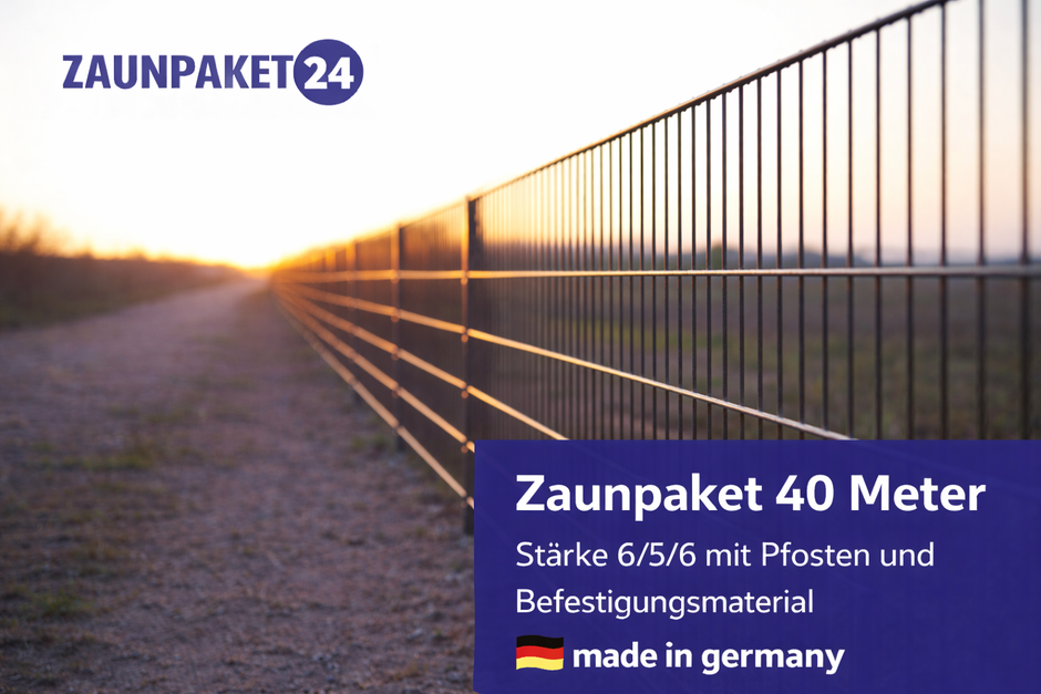 40-meter double wire fence panels 6/5/6 with posts, showcasing premium quality construction and design features.