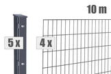 10-meter double wire fence panels 8/6/8 with posts, showcasing premium quality and sturdy construction made in Germany.