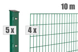 Zaunpaket 10 Meter Doppelstabmatten 8/6/8 with posts, showcasing premium quality fencing made in Germany.