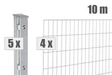 Doppelstabmatten Zaunpaket 10 m mit Pfosten, Premiumqualität, Made in Germany, Zaunpaket24, stabile Metallzaunbahnen