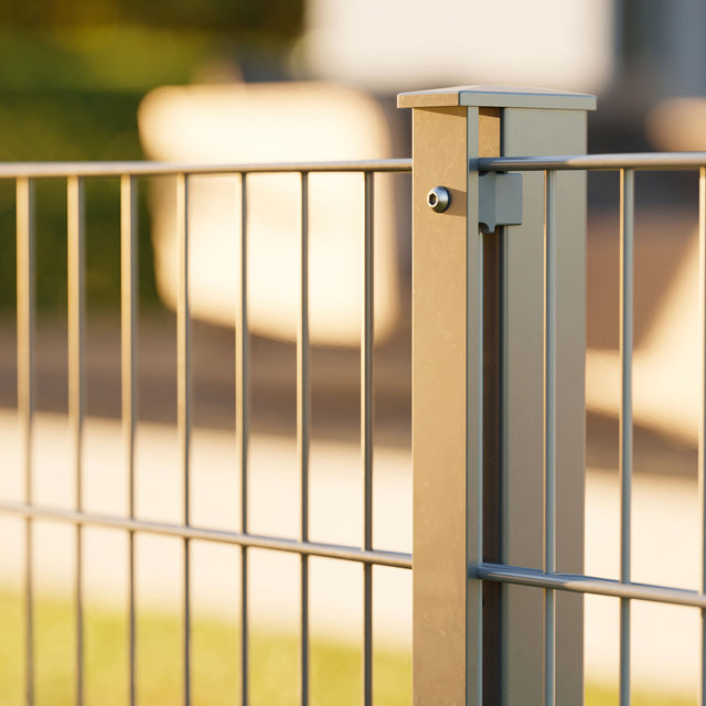 40-meter Zaunpaket with double wire fence panels and posts, showcasing premium German quality and durable design.