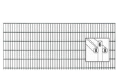 40-meter double wire fencing panels 8/6/8 with posts, showcasing premium quality and sturdy design, made in Germany.