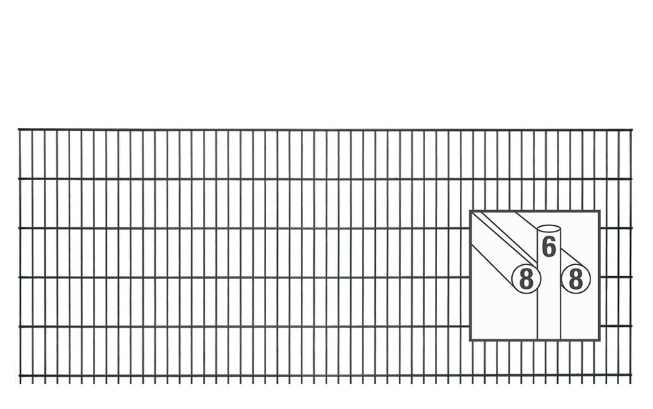 Doppelstabmatten-Zaunpaket 20 m mit Pfosten, Premiumqualität, in Deutschland hergestellt, Zaunpaket24, Sicherheit und Langlebigkeit