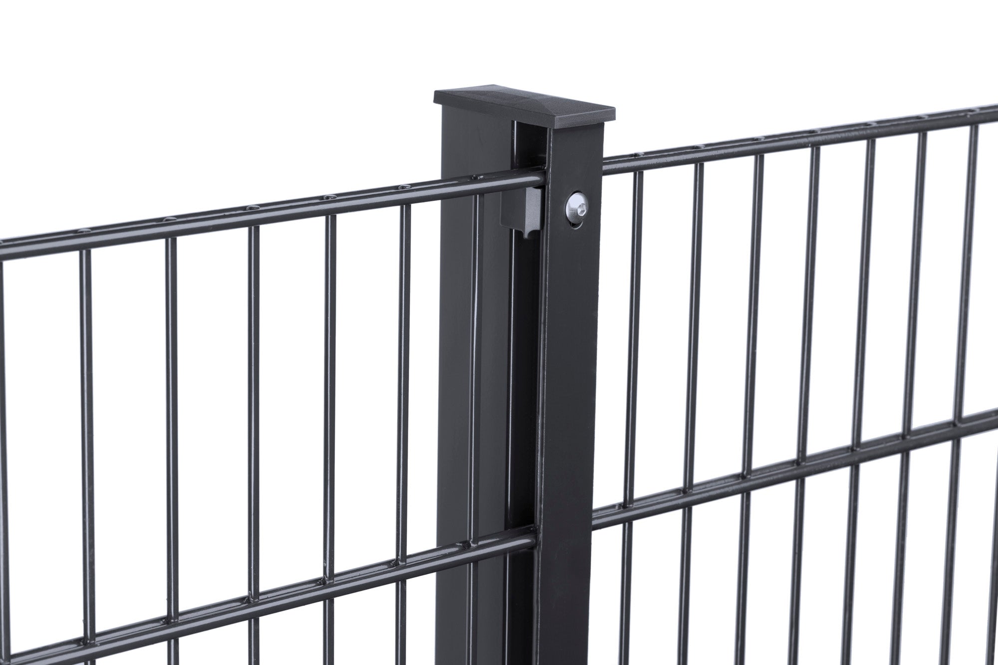 Zaunpfosten mit Abdeckleiste von Zaunpaket24, robustes Material, ideal für Garten- und Grundstücksbegrenzungen.