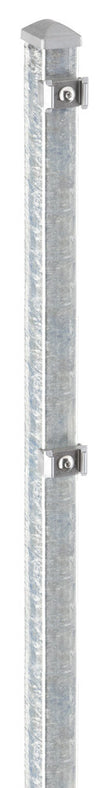 Zaunpfosten mit Klemme von Zaunpaket24, robustes Metalldesign mit stabiler Halterung für Zaunmontage.