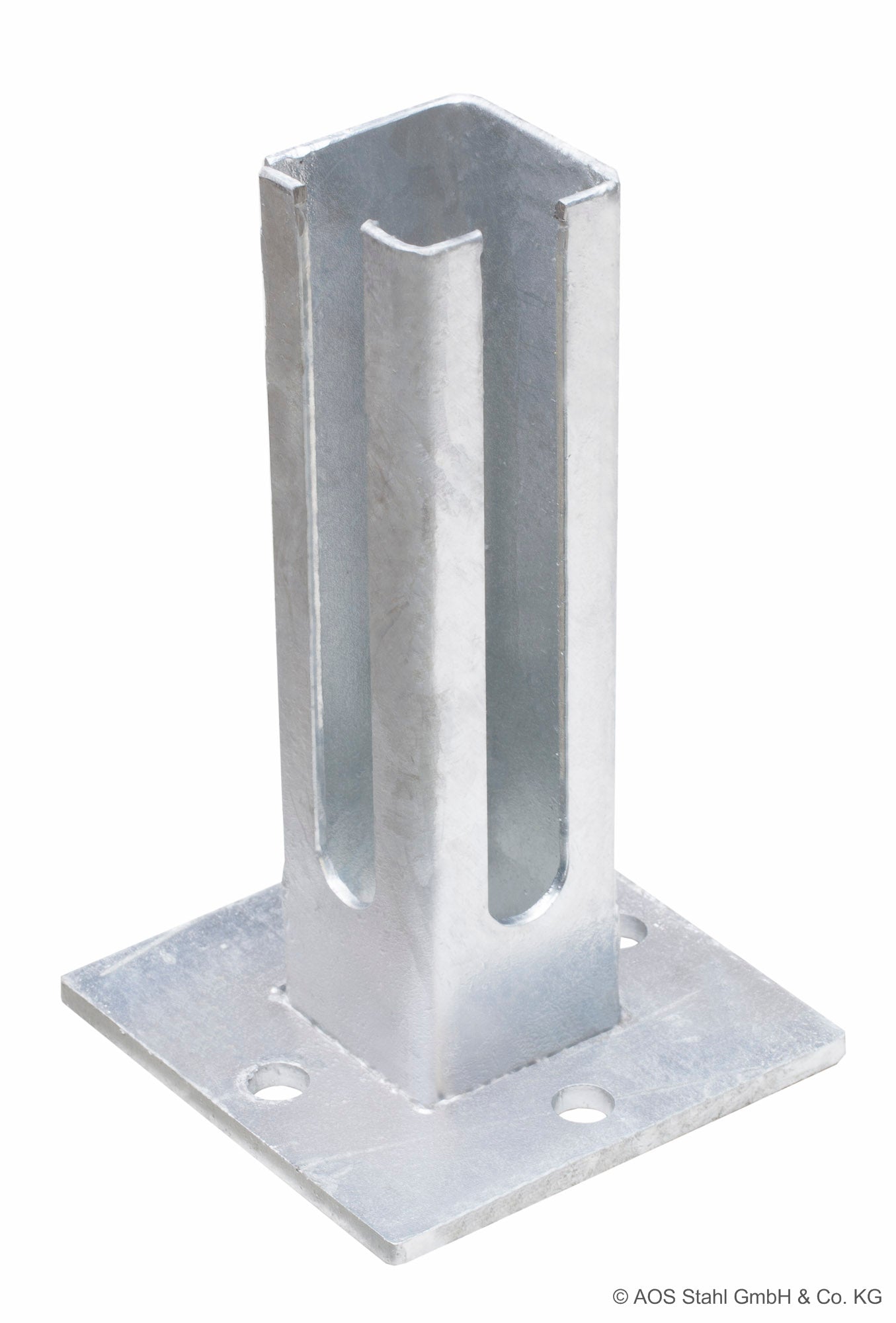 Fußplatte Universal zum Aufdübeln, aus Metall, mit Befestigungslöchern, für Zaunanlagen, von Zaunpaket24