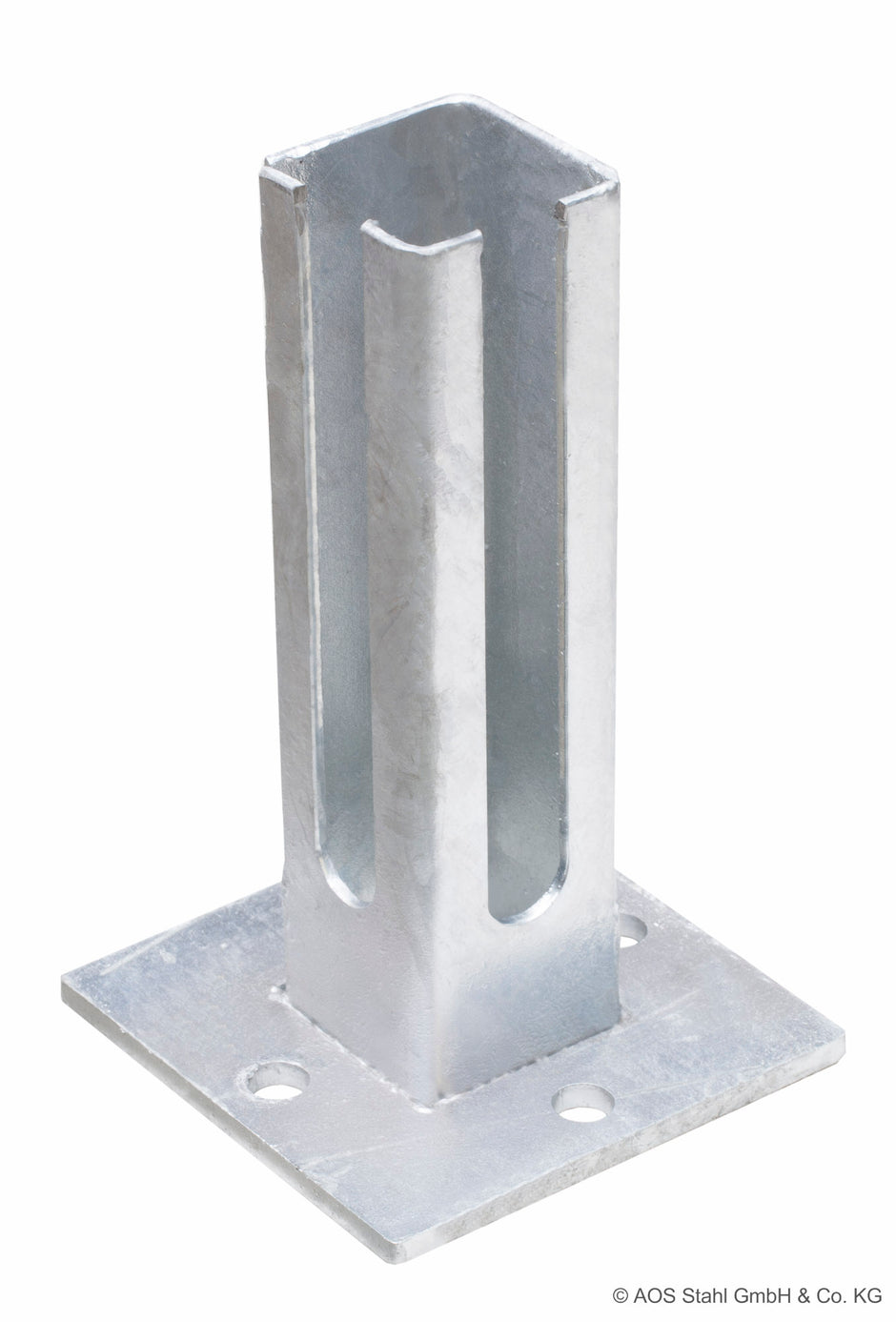 Fußplatte Universal zum Aufdübeln, aus Metall, mit Befestigungslöchern, für Zaunanlagen, von Zaunpaket24