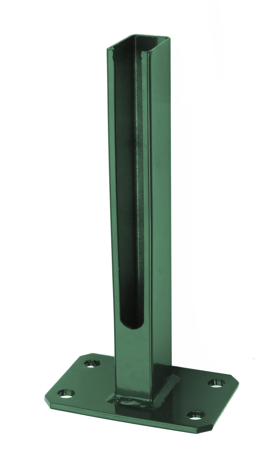 Fußplatte Universal zum Aufdübeln von Zaunpaket24, aus Metall, quadratisch, mit Befestigungslöchern, für stabile Zaunmontage